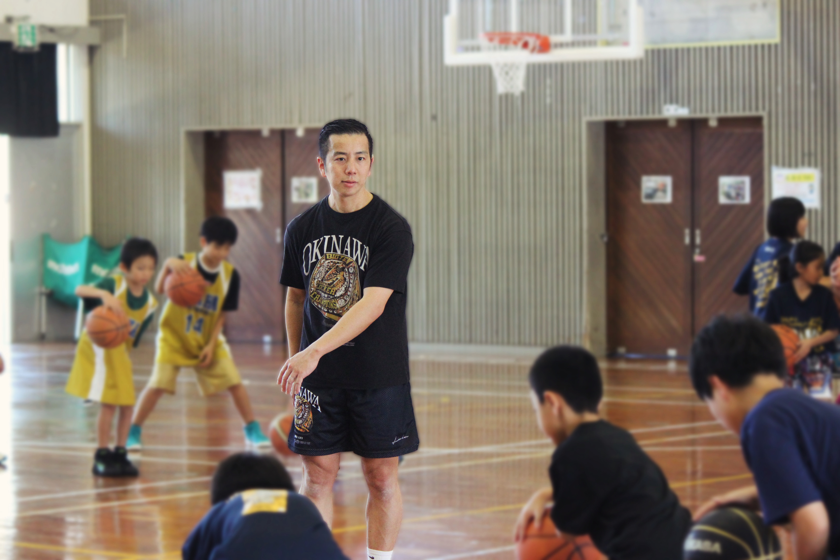Youth basketball training in a gym